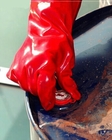PVC gloves,Full pvc dipped gloves,Open cuff, T/C lining,red color,size 14''and 18''