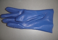 Blue PVC gloves,Full pvc dipped gloves,sandy finish,Interlock lining,size 14''