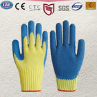 100 % Kevlar knitted glove Palm and finger tips coated in blue latex Knitted wrist,Gauge10
