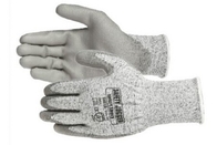 Knitted glove in grey HPPE (High Performance PolyEthelene) fiber, Anti-cut level 5