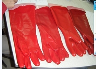 PVC gloves,Full pvc dipped gloves,Open cuff, T/C lining,red color,size 14''and 18''