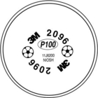 3M Particulate Filter 2096, P100 Respiratory Protection, Nuisance Level Acid Gas Relief